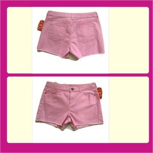 Wonder Nation Adjustable Waist Stretch Pink Girls Cut Off Shorts Plus Si…